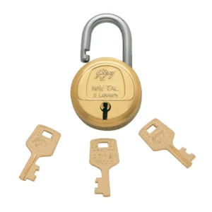 Godrej - Navtal 5 Levers Brass Padlock With 3 Keys